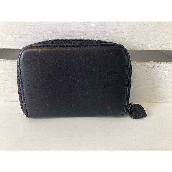 BRIGHTON SMALL BLACK, BROWN CARD HOLDER ZIP CLOSURE WALLET - Picture 2 of 11